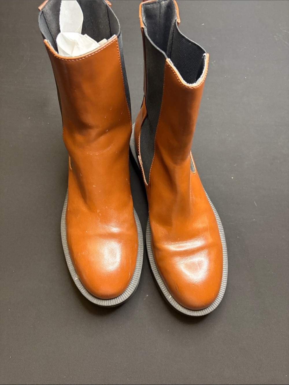 Men's Tan Leather Chelsea Boots - Classic Slip-On Style size 40